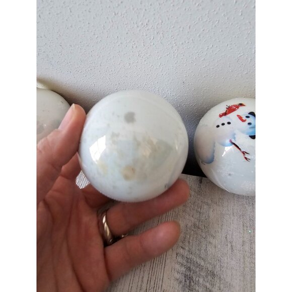 CBK snowman Cardinal sledding ball ornament midwest set Xmas tree vintage - Picture 6 of 8